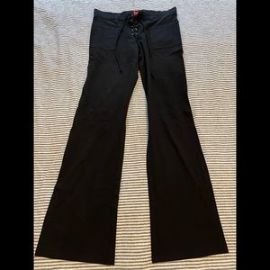 Elle black lace up bell bottoms